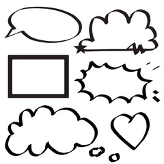 Collection of comic doodle speech bubble isolated on white background. - vector illustration.
