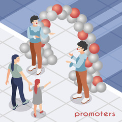 Promoters Isometric Illustration