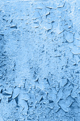 Cracked weathered old blue rusted paint background