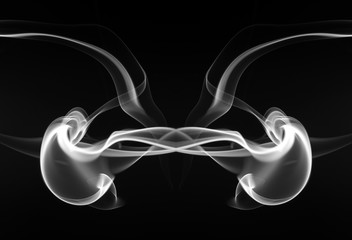 Beautiful white smoke abstract on black background, fire design