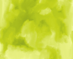 Green watercolor background Abstract painting in shades of light green. Colorful paint splashes. Watercolor texture