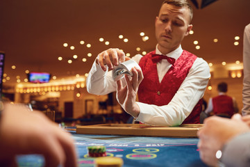 Casino betting gambling game poker roulette concept.