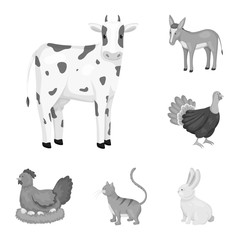 Vector illustration of homestead and agriculture symbol. Set of homestead and kitchen vector icon for stock.