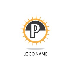 Naklejka premium P letter logo symbol modern business
