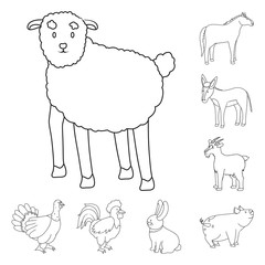 Vector illustration of homemade and countryside icon. Set of homemade and agriculture vector icon for stock.