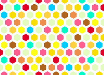 Honeycomb seamless colorful background. Vector illustration for poster.