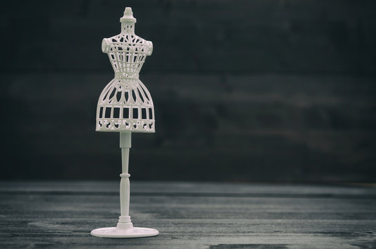 White female vintage Mannequin stand , fashion design concept