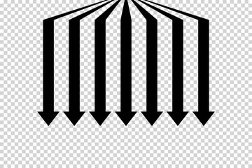 Obraz premium Arrows vector. Flat balck arrows isolated on transoarent background.
