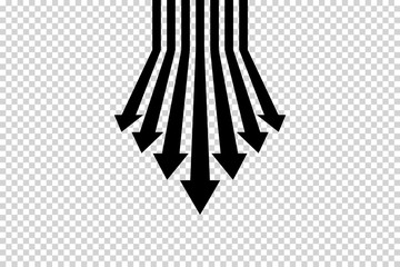 Arrows vector. Flat balck arrows isolated on transoarent background.