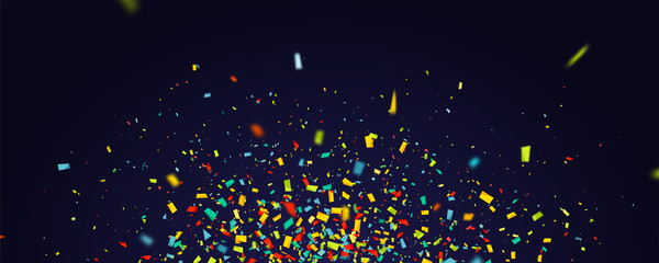 Holiday background with flying colorful confetti
