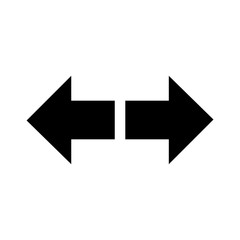 Balck vector arrow isolated on white background.