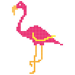 Flamingo Pixel pink gelb Natur