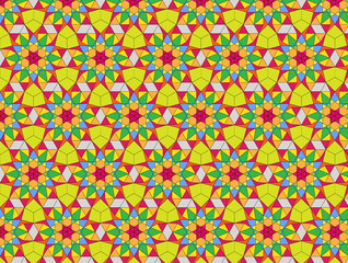 Seamless Bright Floral Pattern in a Rectilinear Style. Background for Textile and Other Design Solutions