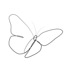 butterly one line graphic vector