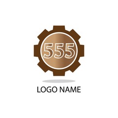 Naklejka premium 555 number logo vector illustration icon