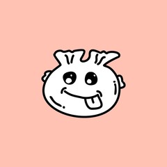 Cute kawaii cartoon character, hand drawn doodles illustration.