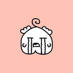 Cute kawaii cartoon character, hand drawn doodles illustration.