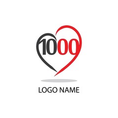 1000 number logo symbol illustration design