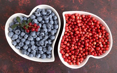 Blueberries and cowberries.