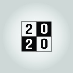 simple vector 2020 Happy New Year. Can be used for calendars, posters, brochures, or digital technology.