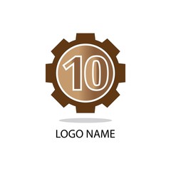 10 number logo symbol design illustration