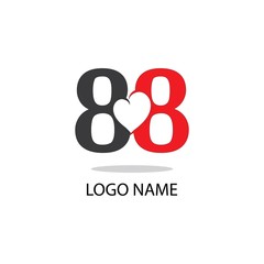 88 number logo symbol illustration design