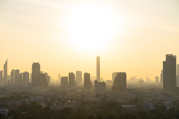 Fototapeta na wymiar City Skyline sunrise Bangkok thailand