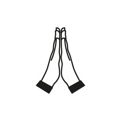 Praying hands of a man. Simple vector illustration