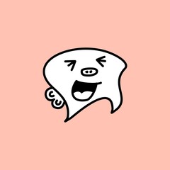 Cute kawaii cartoon character, hand drawn doodles illustration.