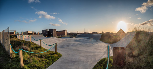 Skateboard area park in Thyboroen, Denmark