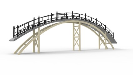 3d rendering of a a bridge isolated in a bright studio background
