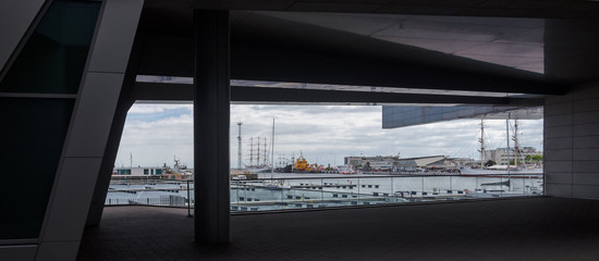 SEAPORT - Sailing ships, ships and yachts moored at the quays