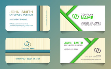 Stylish business card minimal idea vector templates set. Simple business card graphic design with logo, employee's name, position, mobile number, web address, company mane, e-mail.