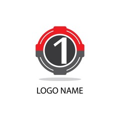 1 number logo symbol design illustration