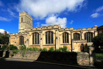 Obraz premium St Georges church, St Georges square, Georgian market town of Stamford, Lincolnshire, England, UK