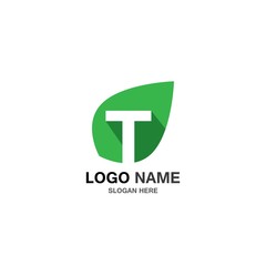 T nature logo vector design illustration