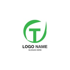 T nature logo vector design illustration