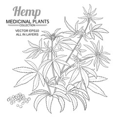 hemp vector set