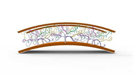 3d rendering of a a bridge isolated in a bright studio background