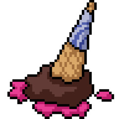 Obraz premium vector pixel art ice cream fall