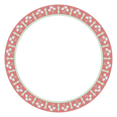 Decorative plate with round floral ornament. Circular floral frame. Fashion background with ornate dish. Vector illustration
