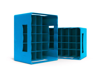 empty plastic box 3d render on white