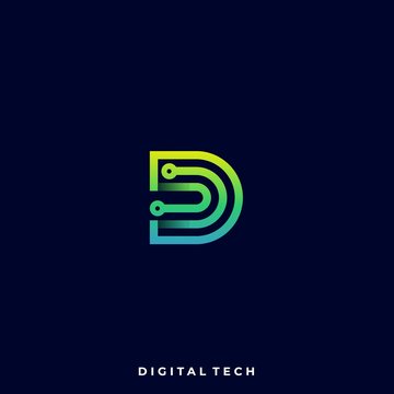 Letter Circuit Illustration Vector Template