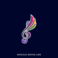 Music Wing Illustration Vector Template