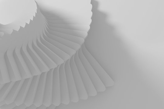 Bright Abstract Parametric Background From The Rotating Screw Of The Spiral Steps. 3D Illustration