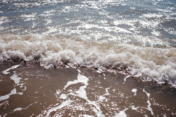  natural background of sea waves on the shore