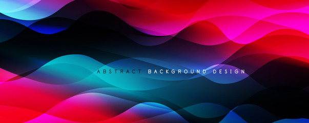 Trendy simple fluid color gradient abstract background with dynamic wave line effect. Vector Illustration For Wallpaper, Banner, Background, Card, Book Illustration, landing page