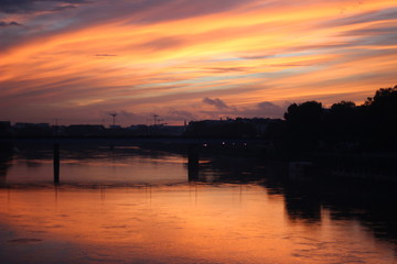 Sunrise on the Erdre's river in Nantes