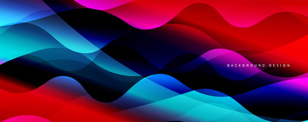 Trendy simple fluid color gradient abstract background with dynamic wave line effect. Vector Illustration For Wallpaper, Banner, Background, Card, Book Illustration, landing page