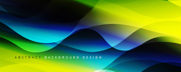 Trendy simple fluid color gradient abstract background with dynamic wave line effect. Vector Illustration For Wallpaper, Banner, Background, Card, Book Illustration, landing page